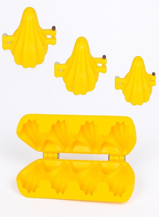 GS KITCHENWARE GS Plastic Modak Making Mould Set, 3 Sancha Designs with Modak Patti, 4-Piece Combo for Prasad and Chocolate Making - Image 2